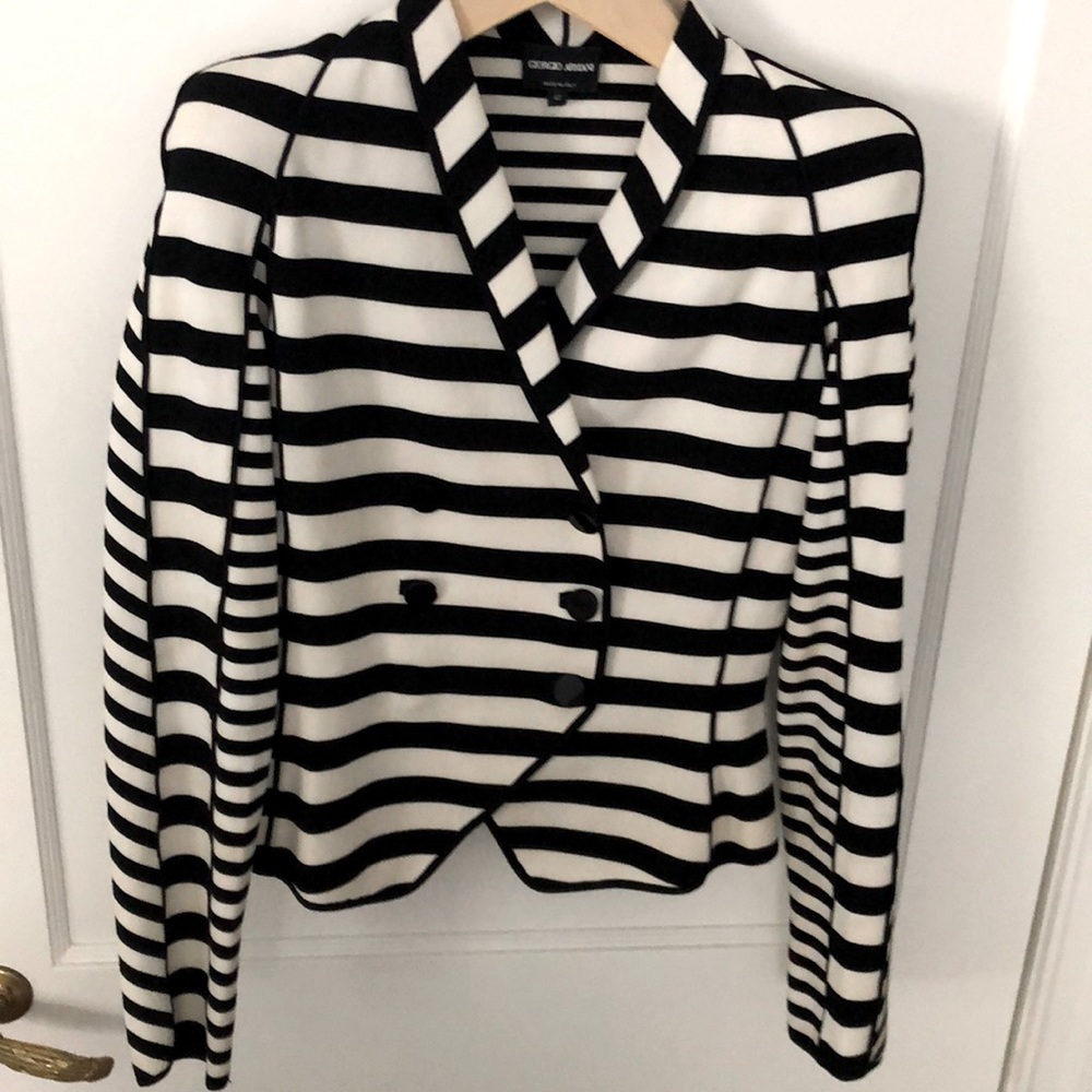 Giorgio Armani Double Breasted Knit Jacket